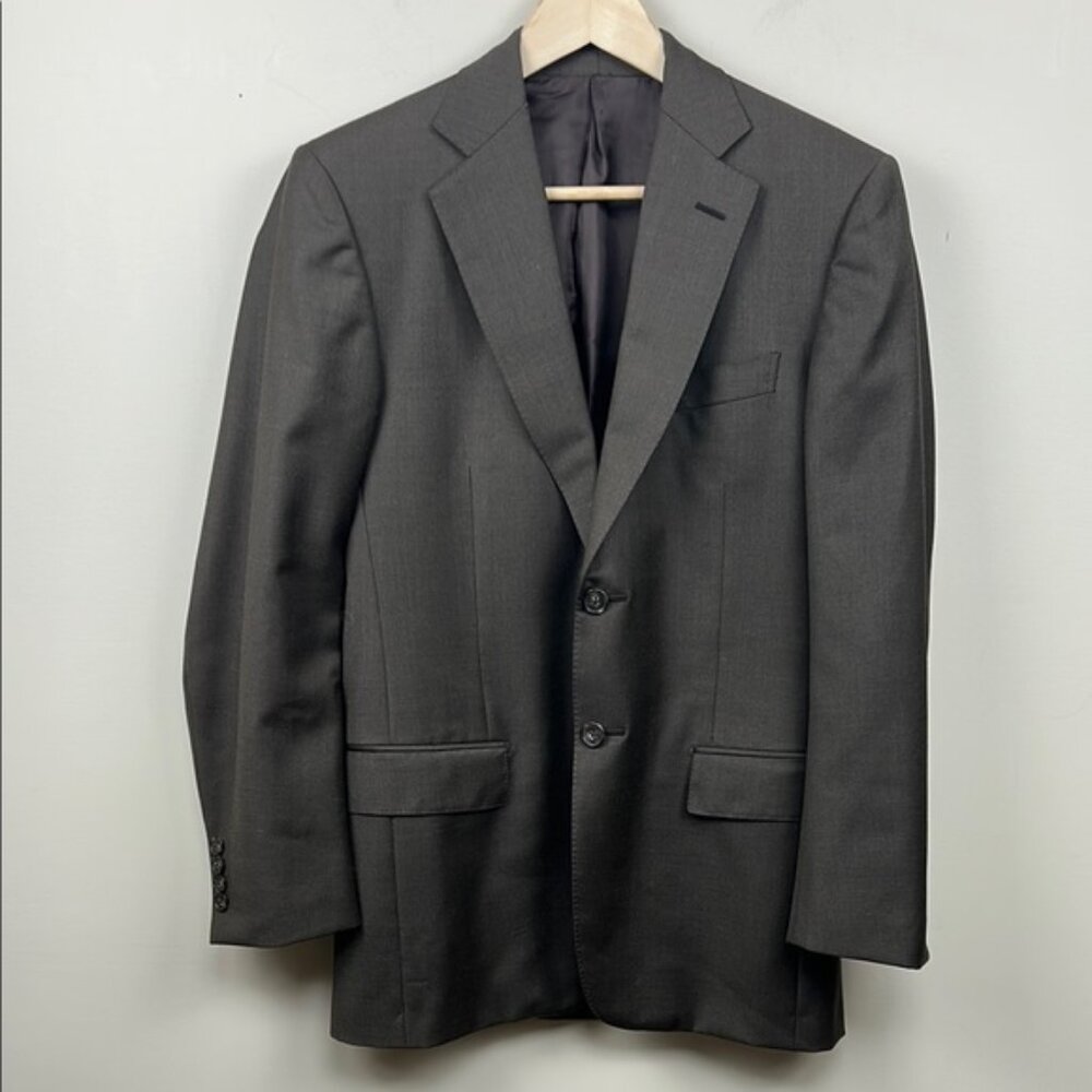 Ermenegildo zegna Notch Lapel wool Men's Classic Gray Blazer Sz 46C Taylor made